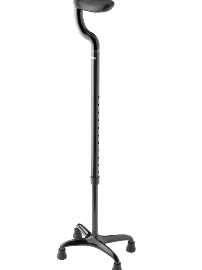 Ossenberg Carbon Vierfuß Gehhilfe schwarz Cosy Griff soft